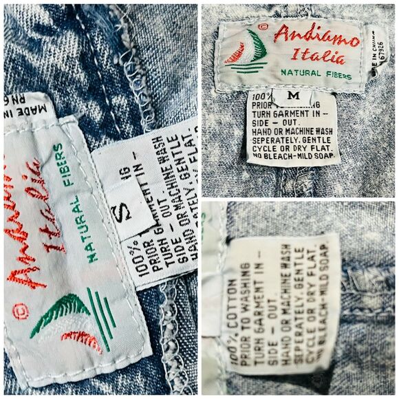 Fringe Acid Wash Denim 2 Piece Jeans Suit Vintage 90s Andiamo Womens Blue Small - Picture 9 of 16